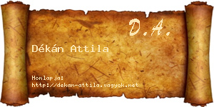 Dékán Attila névjegykártya